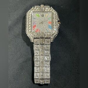 Moissanite Baguette Diamond Bustdown Watch